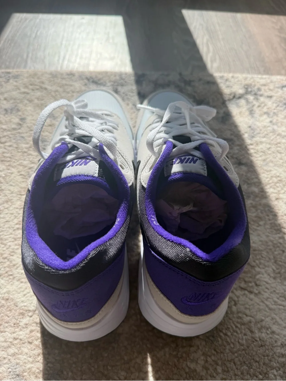 Never Worn Nike White, Black & Purple Low-Top Sneakers